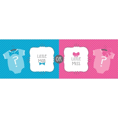 Creative Converting Bow or Bowtie Gender Reveal Baby Shower Banner (297041)