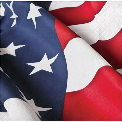Creative Converting American Flag Beverage Napkins, 16 Pack (319637)