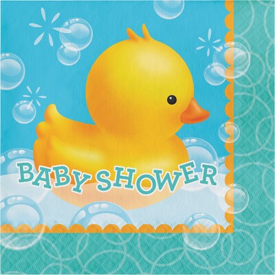 Creative Converting Rubber Duck Bubble Bath Baby Shower Napkins 16 pk (661058)