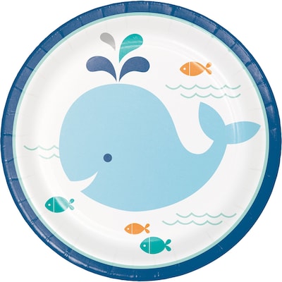 Creative Converting Blue Baby Whale Dessert Plates 8 pk (322199)
