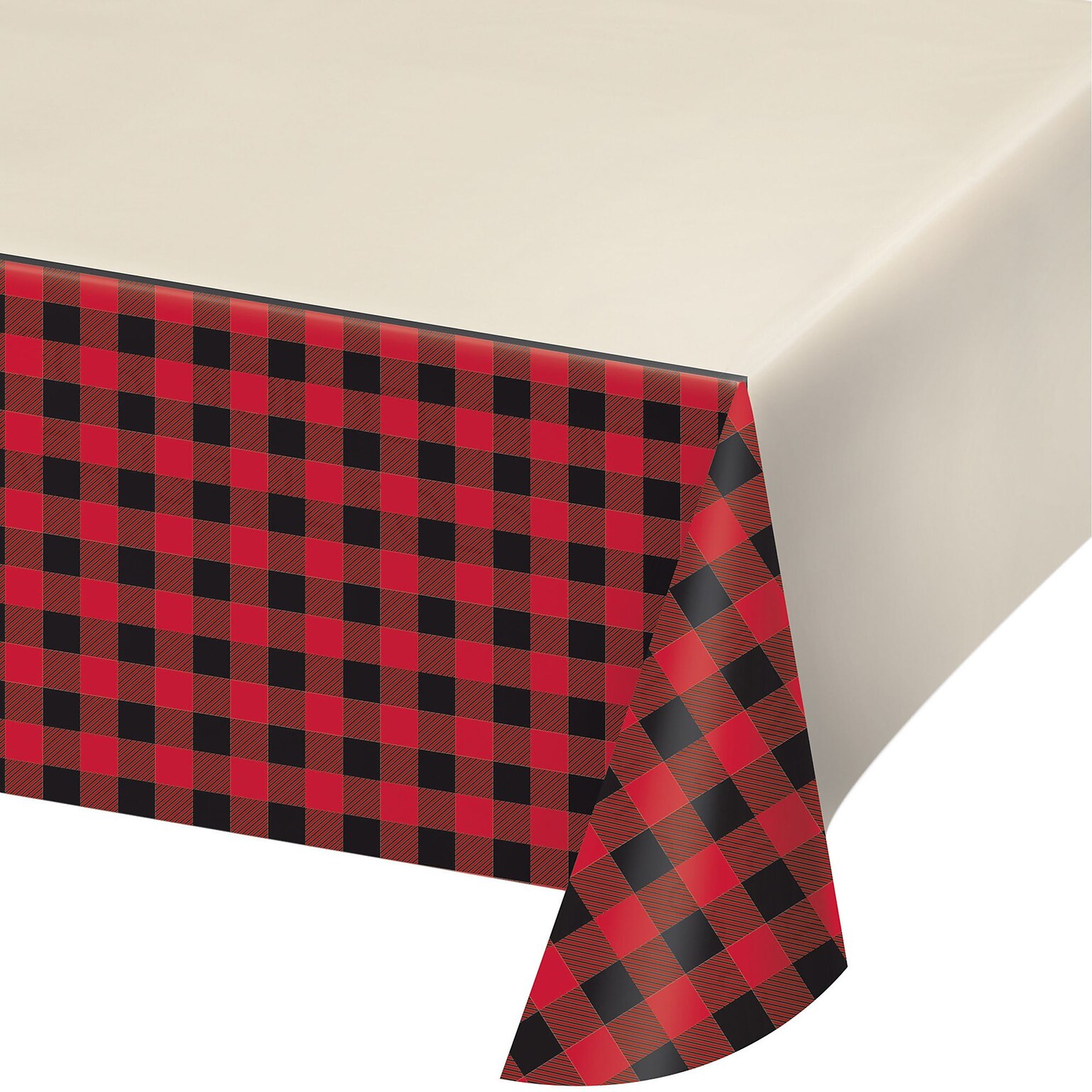 Creative Converting Buffalo Plaid Plastic Tablecloths, 3 Count (DTC322283TC)
