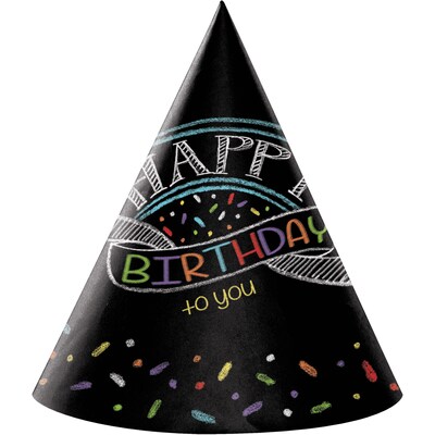 Creative Converting Chalk Birthday Party Hats 8 pk (205971)