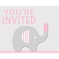 Creative Converting Little Peanut Girl Elephant Invitations 8 pk (317221)