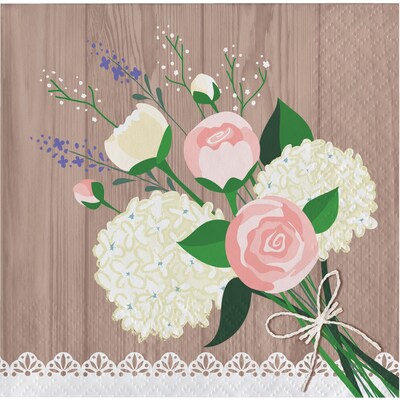 Creative Converting Rustic Wedding Beverage Napkins 16 pk (658706)