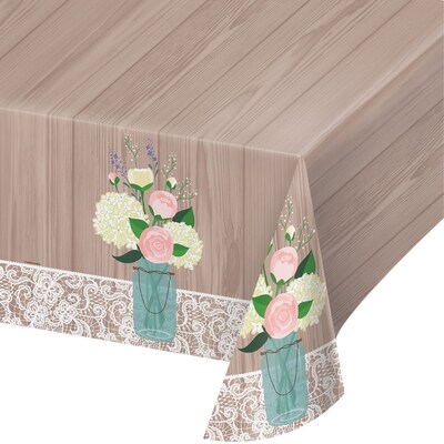 Creative Converting Rustic Wedding Plastic Tablecloth (728706)