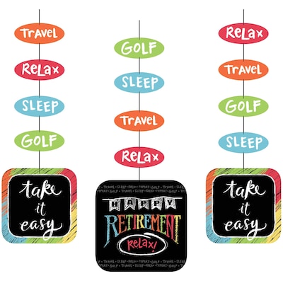 Creative Converting Retirement Chalk Hanging Cutouts 3 pk (995977)