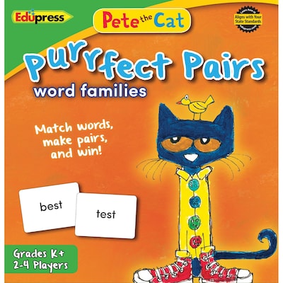 Edupress Pete the Cat Purrfect Pairs Game: Word Families (EP-3532)