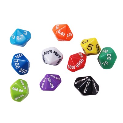 Learning Advantage Place Value and Decimal Dice, Set of 10 (CTU7309)