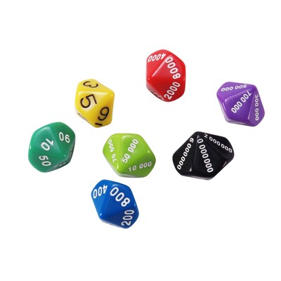 Learning Advantage Place Value Dice Assortment, Set of 7 (CTU7310)