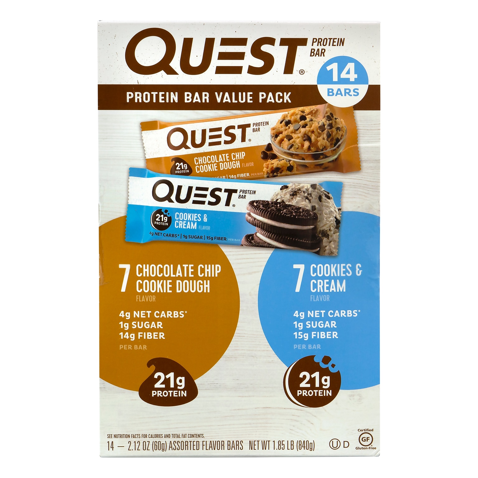 Quest Protein Bar Variety Value Pack, 14 Count (220-00966)