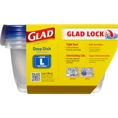 Glad 3-Pack Quart Plastic Bpa-free Reusable Food Storage Container