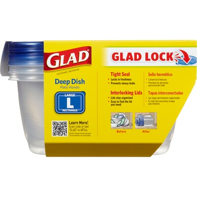 Glad Food Storage Containers, To Go Lunch, 32 Ounce, 4 Count