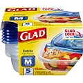 Glad Entrée Containers, 25 oz., 5/Pack (60795)