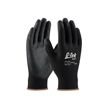 G-Tek 33-B125 Polyurethane Coated Gloves, XL, 13 Gauge, Black, 12 Pairs (33-B125/XL)