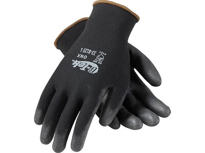 G-Tek 33-B125 Polyurethane Coated Nylon Gloves, XL, 13 Gauge, Black, 12 Pairs (33-B125/XL)