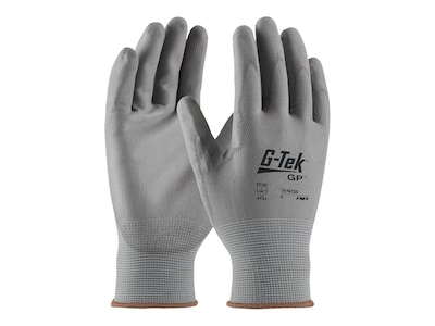 G-Tek 33-G125 Polyurethane Coated Nylon Gloves, Small, 13 Gauge, Gray, 12 Pairs (33-G125/S)