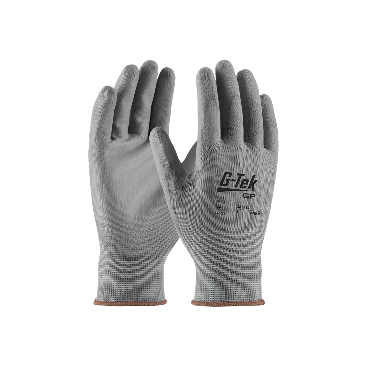 G-Tek 33-G125 Latex Coated Polyurethane Gloves, Small, 13 Gauge, Gray, 12 Pairs (33-G125/S)