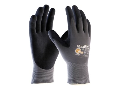 MaxiFlex Endurance Seamless Knit Nylon Glove, Nitrile Coated, Gray/Black, X-Large, 12 Pairs (34-844/