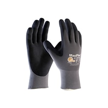 MaxiFlex Endurance Seamless Knit Nylon Glove, Nitrile Coated, Gray/Black, Medium, 12 Pairs (34-844/M