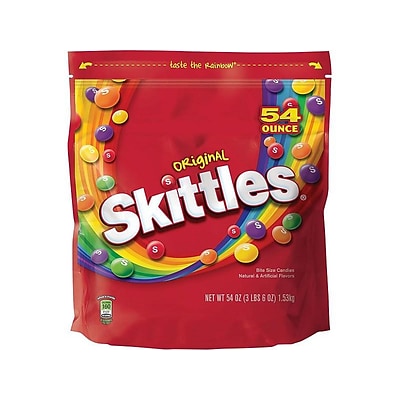 Skittles Original Fruity Candy, 54 oz. Resealable Bag (WMW24552)