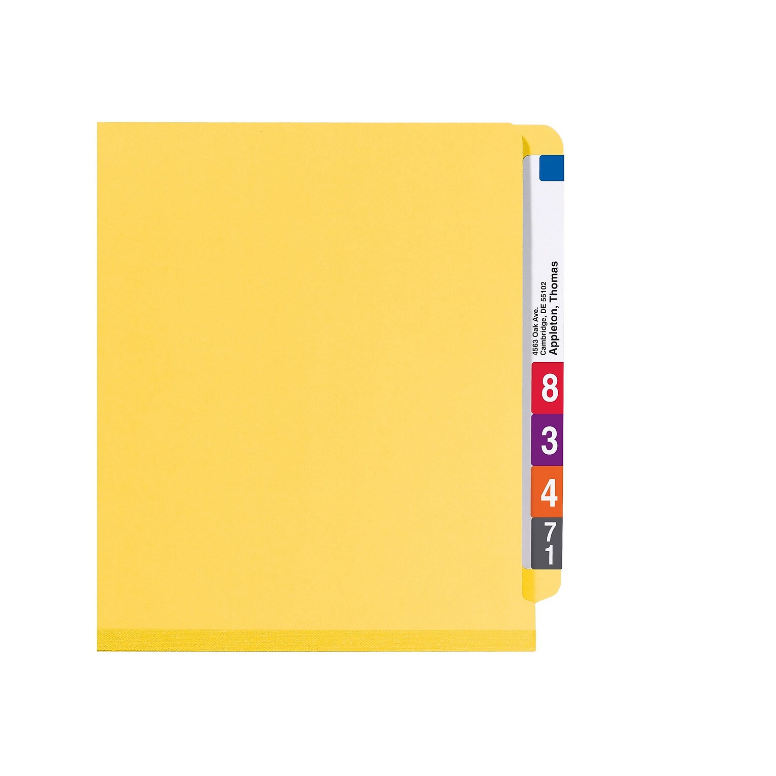 Smead Pressboard End Tab Classification Folder, 2-Divider, 2 Expansion, Legal Size, Yellow, 10/Box (29789)