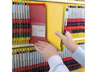 Smead Pressboard End Tab Classification Folder, 2-Divider, 2" Expansion, Legal Size, Yellow, 10/Box (29789)