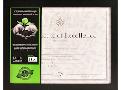 DAX Wood Certificate Frame, Black (1826N3T)