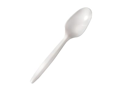 Berkley Square Plastic Teaspoons, Medium-Weight, White, 1000/Carton (1013000)