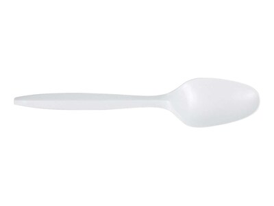 Berkley Square Plastic Teaspoons, Medium-Weight, White, 1000/Carton (1013000)