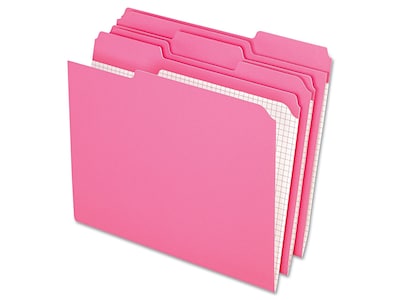 Pendaflex Reinforced File Folders, 1/3 Cut Tab, Letter Size, Pink, 100/Box (PFX R152 1/3 PIN)