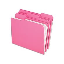 Pendaflex Reinforced File Folders, 1/3 Cut Tab, Letter Size, Pink, 100/Box (PFX R152 1/3 PIN)