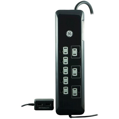 GE 8 Outlet Home/Office, 4 Cord, Black (34117)