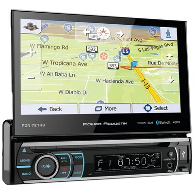 Power Acoustik Pdn-721hb 7 Single-din In-dash GPS Navi Motorized LCD Touchscreen DVD Receiver w/ Detachable Face & BT
