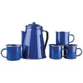 Stansport 11230 Enamel 8-cup Coffee Pot With Percolator & Four 12oz Mugs