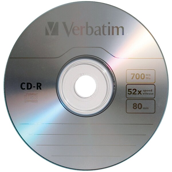 Verbatim 700 MB 80-Minute CD-Rs, 10 Pack (VTM97955)