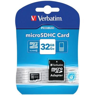 Verbatim 32GB microSDHC Memory Card with Adapter, Class 10 (VTM44083)