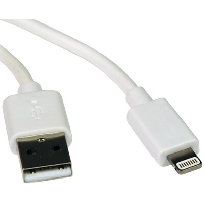 Tripp Lite Lightning USB Cable for Universal, White (M100-006-WH)