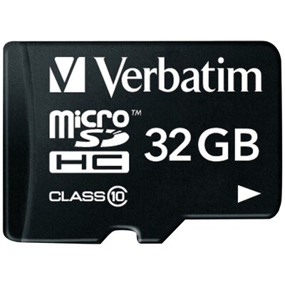 Verbatim 32GB microSDHC Memory Card with Adapter, Class 10 (VTM44083)
