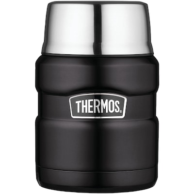 Thermos Sk3000bktri4 Stainless King Vacuum-insulated Food Jar With Folding Spoon, 16oz (matte Black)