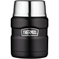 Thermos Sk3000bktri4 Stainless King Vacuum-insulated Food Jar With Folding Spoon, 16oz (matte Black)