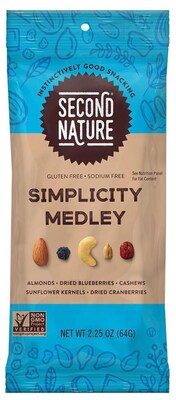 Second Nature Simplicity Medley Gluten Free Fruit & Nut Trail Mix, 2.25 oz., 12 Bags/Pack (KAR01171)