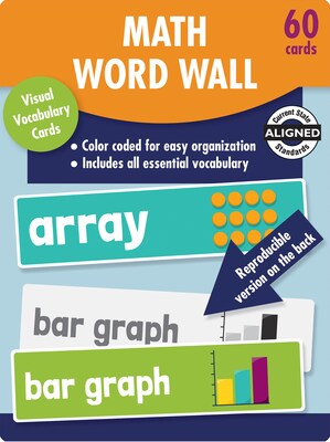 Carson-Dellosa Learning Cards Math Word Wall, Grade 2, 60 Cards/Set (145113)