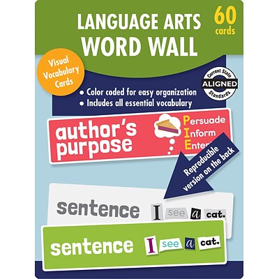 Carson-Dellosa Learning Cards Language Arts Word Wall, Grade 1, 60 Cards/Set (145115)