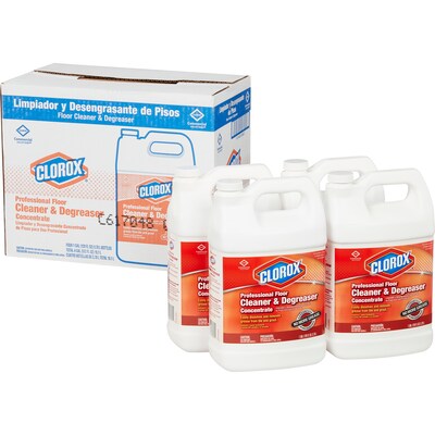 Clorox Professional Floor Cleaner & Degreaser Concentrate, 128 Ounces, 4 Bottles/Case (30892)