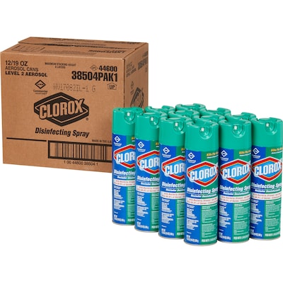 Clorox Commercial Solutions Disinfecting Cleaner - 19 Ounce Spray Can, 12 Cans/Case (38504)