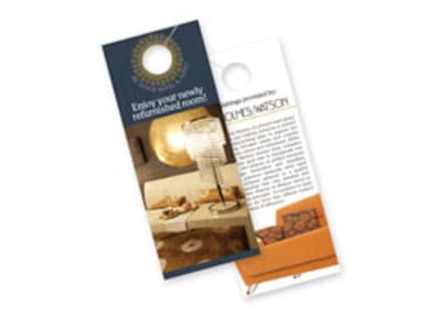 Custom Full Color Door Hangers, 3.5" x 8.5", White Gloss 100# Cover Stock, 2-Sided