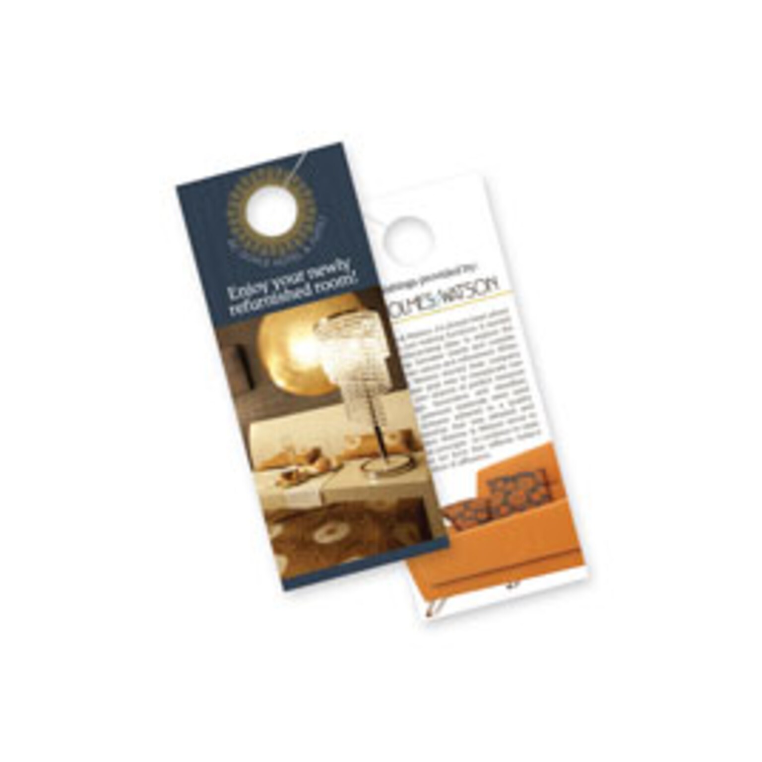 Custom Full Color Door Hangers, 3.5 x 8.5, White 16 pt. Coated Stock with High Gloss on the Front, 2-Sided