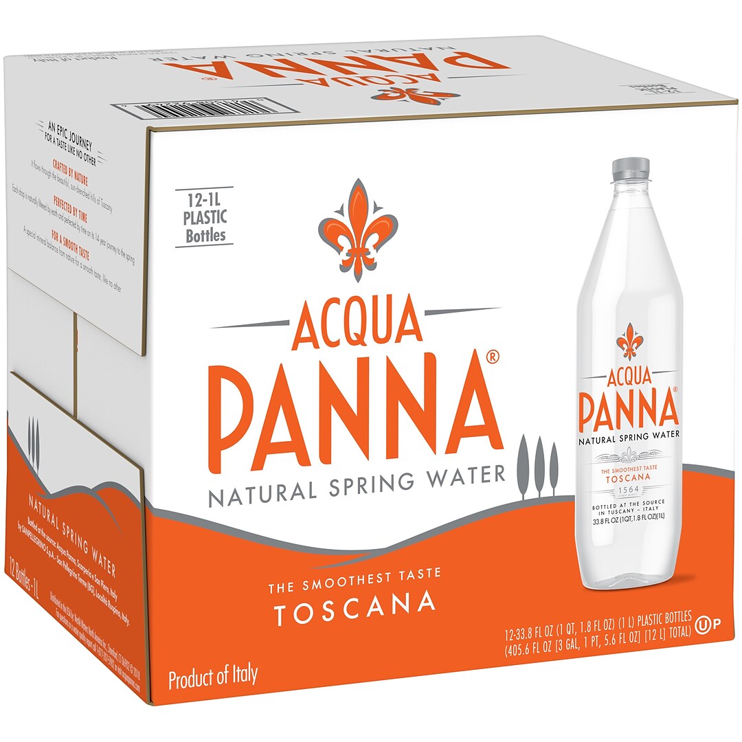 Acqua Panna Natural Spring Water 33 8 Fl Oz Plastic Bottles 12 Pack Quill Com
