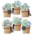 Schoolgirl Style Simply Stylish Potted Succulents Cut-Outs, 36/Pack (120579)