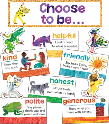 Carson Dellosa World of Eric Carle™ Positive Character Traits Mini Bulletin Board Set, 15/Pack (1104